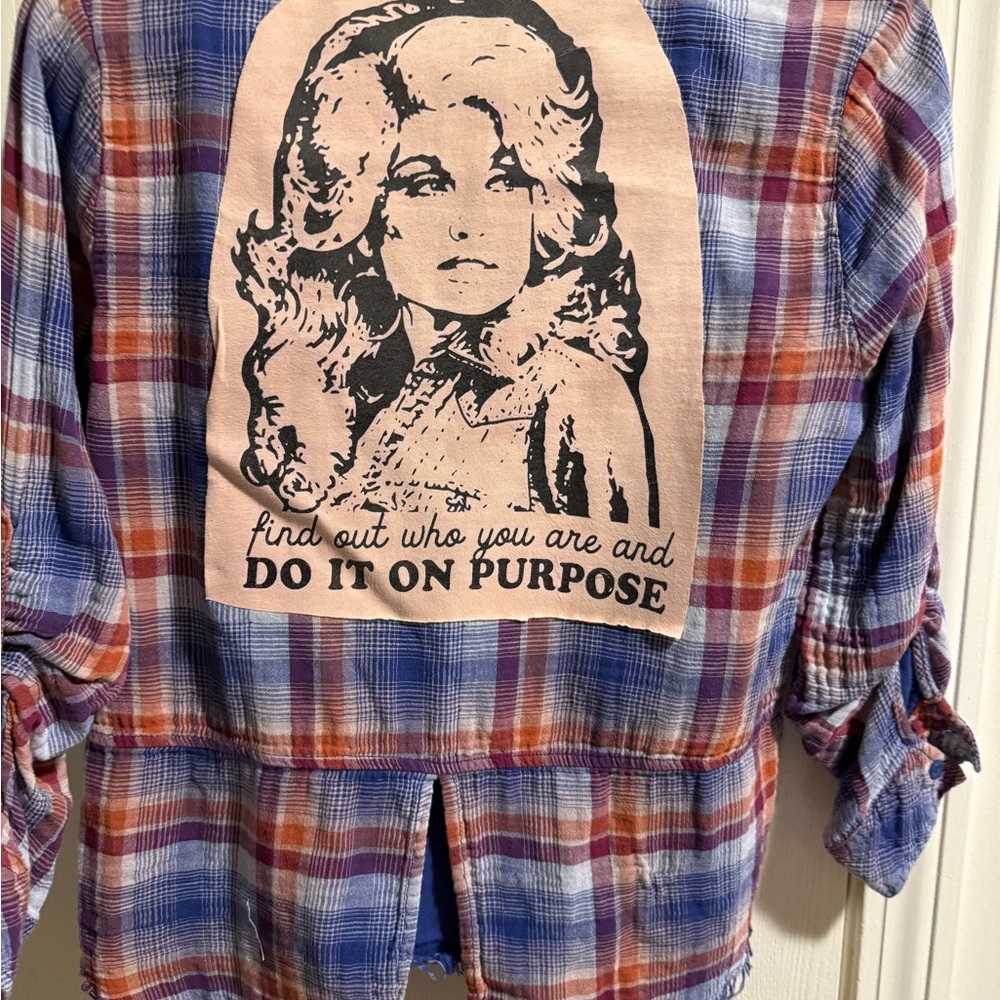 Custom Dolly plaid Shirt with Graphic Print